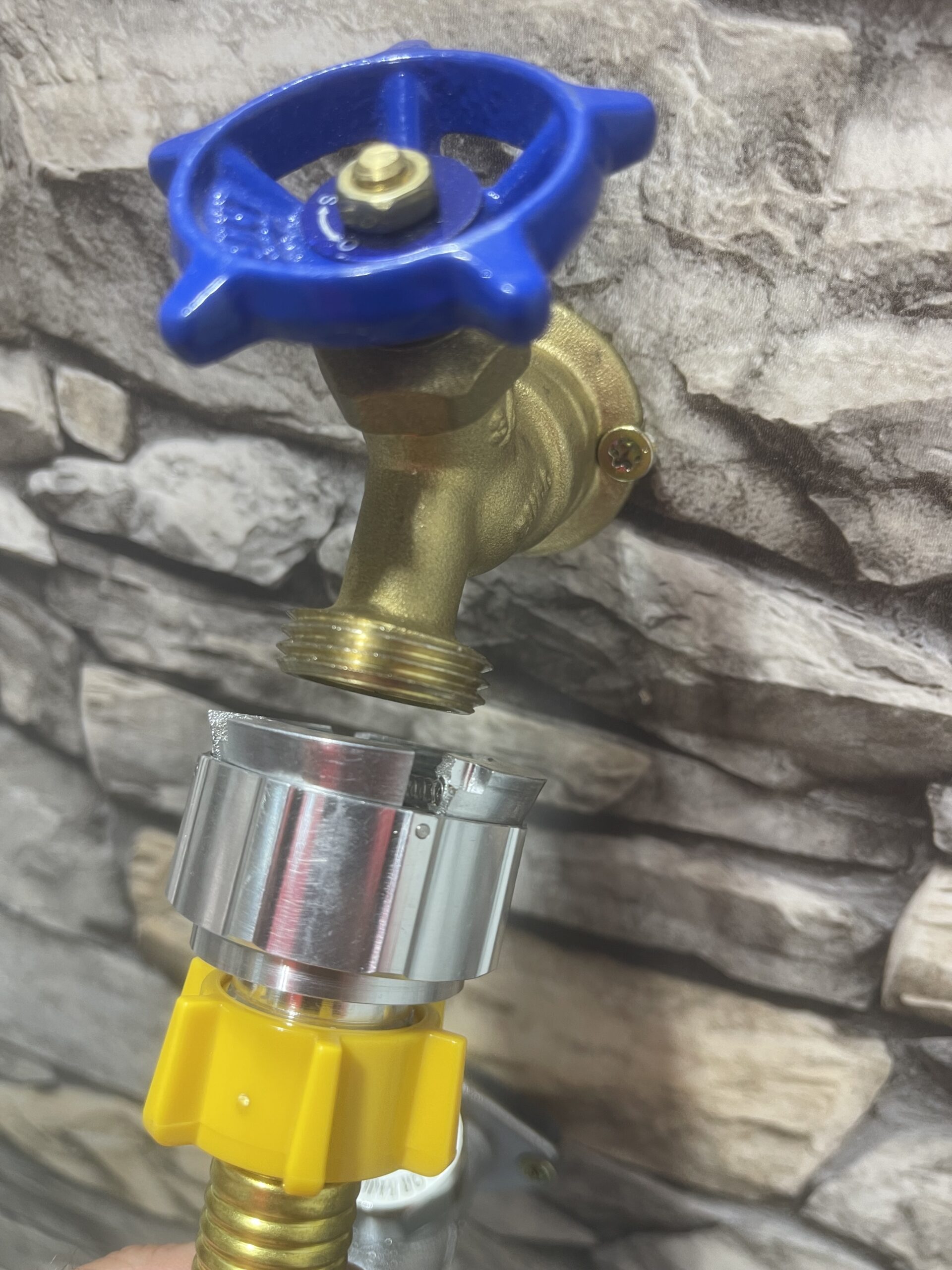 Hose Shark quick connector on brass spigot