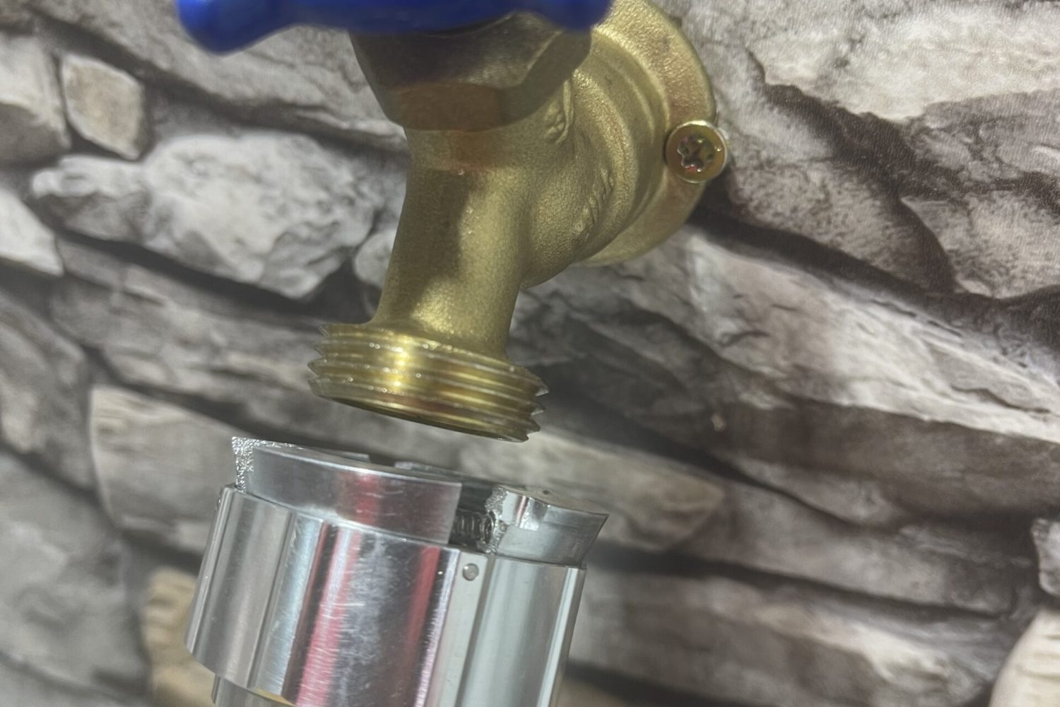 Hose Shark quick connector on brass spigot